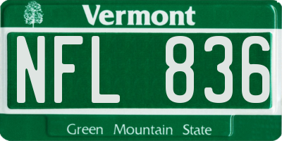 VT license plate NFL836