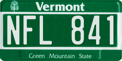 VT license plate NFL841