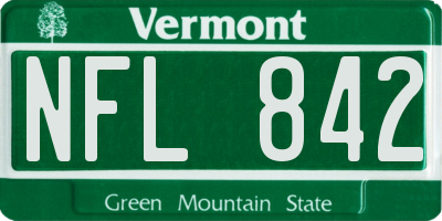 VT license plate NFL842