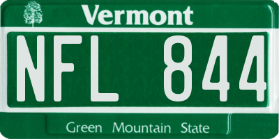 VT license plate NFL844