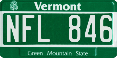 VT license plate NFL846