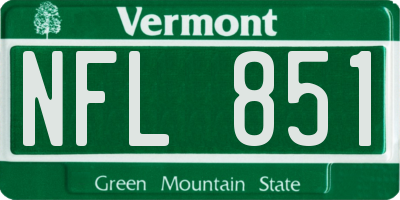 VT license plate NFL851