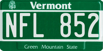 VT license plate NFL852