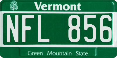 VT license plate NFL856