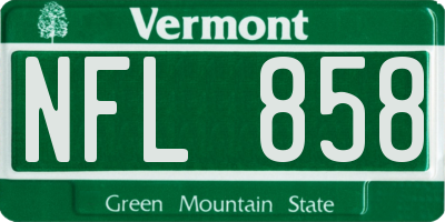 VT license plate NFL858