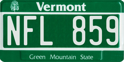 VT license plate NFL859