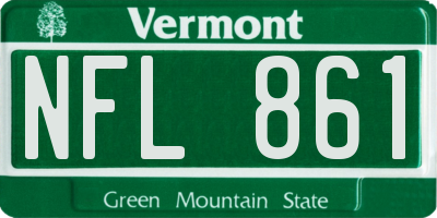 VT license plate NFL861