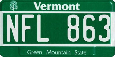 VT license plate NFL863