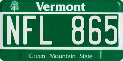 VT license plate NFL865