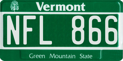 VT license plate NFL866