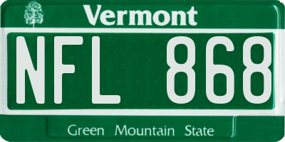 VT license plate NFL868