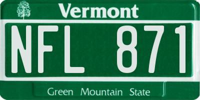 VT license plate NFL871