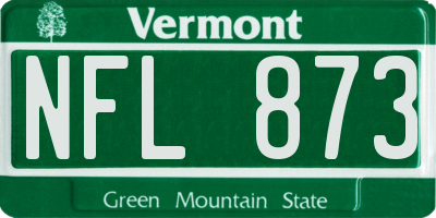 VT license plate NFL873