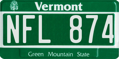 VT license plate NFL874