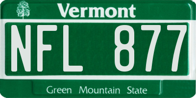VT license plate NFL877