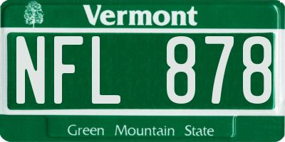 VT license plate NFL878