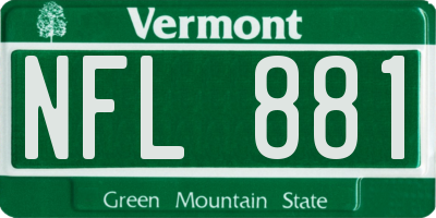 VT license plate NFL881