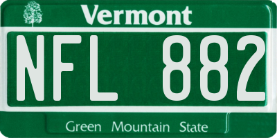 VT license plate NFL882
