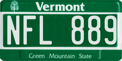VT license plate NFL889