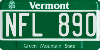 VT license plate NFL890