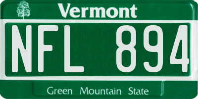 VT license plate NFL894