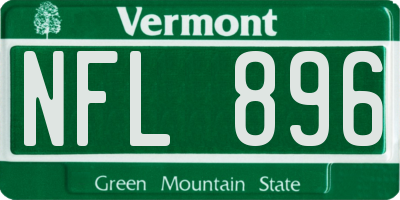 VT license plate NFL896