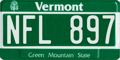 VT license plate NFL897