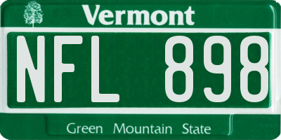 VT license plate NFL898