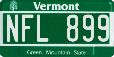 VT license plate NFL899