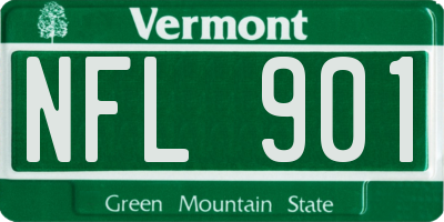 VT license plate NFL901