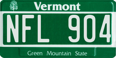 VT license plate NFL904
