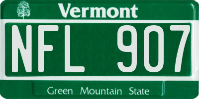 VT license plate NFL907