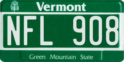 VT license plate NFL908