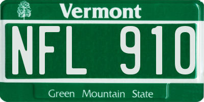 VT license plate NFL910