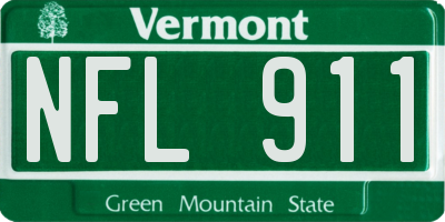 VT license plate NFL911