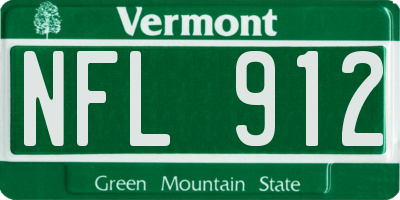 VT license plate NFL912
