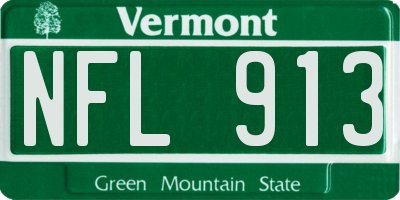 VT license plate NFL913