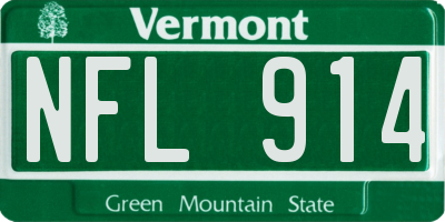 VT license plate NFL914