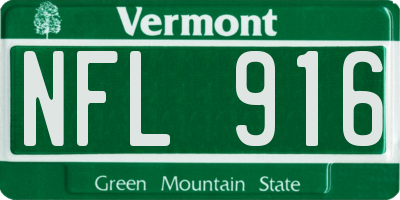 VT license plate NFL916