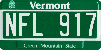 VT license plate NFL917