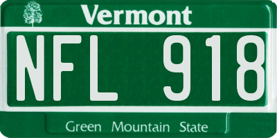 VT license plate NFL918