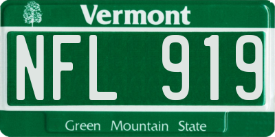 VT license plate NFL919