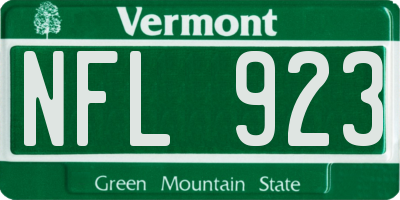 VT license plate NFL923