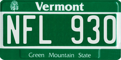 VT license plate NFL930