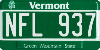 VT license plate NFL937
