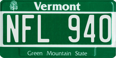 VT license plate NFL940