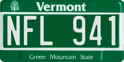 VT license plate NFL941