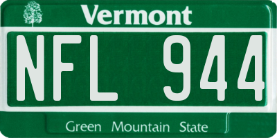VT license plate NFL944