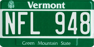 VT license plate NFL948