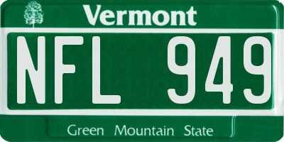 VT license plate NFL949